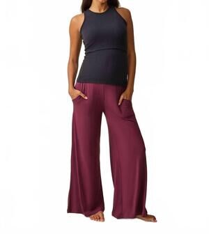 NEW KINDRED BRAVELY bamboo wide leg pant - maternity in fig